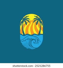 Water wave icon vector illustration design logo