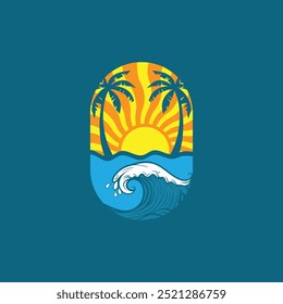 Ícone de onda de água vetor ilustração design logotipo