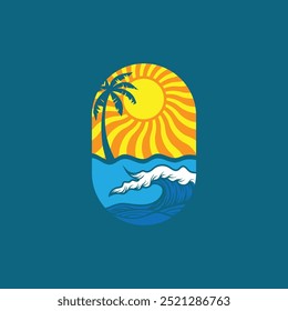 Water wave icon vector illustration design logo