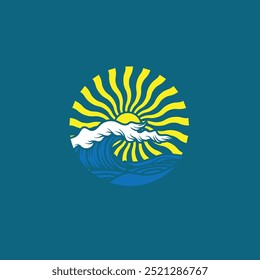 Water wave icon vector illustration design logo