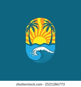 Logotipo de diseño de Ilustración vectorial de icono de onda de agua