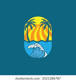 Water wave icon vector illustration design logo
