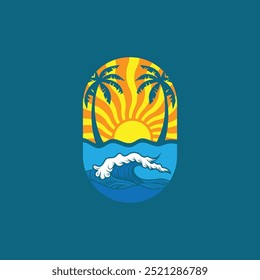 Water wave icon vector illustration design logo