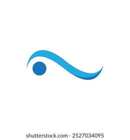 Logotipo de diseño de Ilustración vectorial de icono de onda de agua
