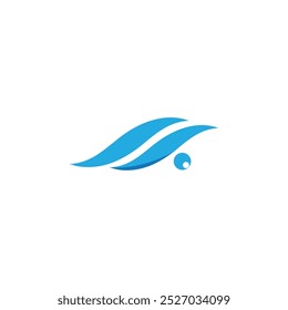 Logotipo de diseño de Ilustración vectorial de icono de onda de agua
