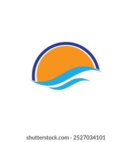 Water wave icon vector illustration design logo
