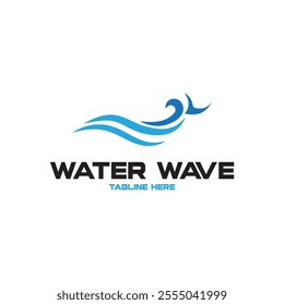 Water wave icon vector illustration design logo