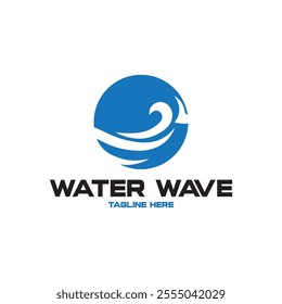 Water wave icon vector illustration design logo