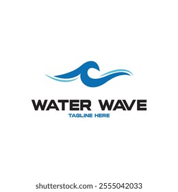 Water wave icon vector illustration design logo