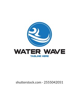 Water wave icon vector illustration design logo
