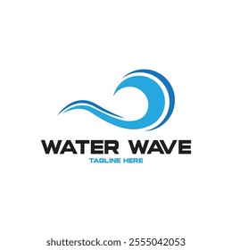 Water wave icon vector illustration design logo