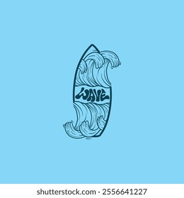 Water wave icon vector illustration design logo