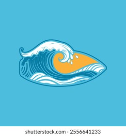 Water wave icon vector illustration design logo