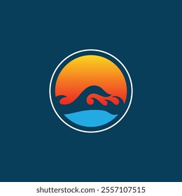 Water wave icon vector illustration design logo