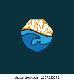 Water wave icon vector illustration design logo