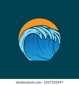 Water wave icon vector illustration design logo