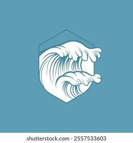 Water wave icon vector illustration design logo