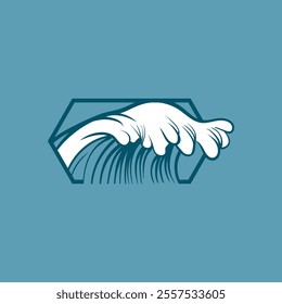 Water wave icon vector illustration design logo