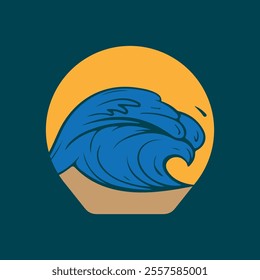 Water wave icon vector illustration design logo