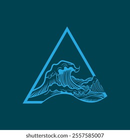 Water wave icon vector illustration design logo