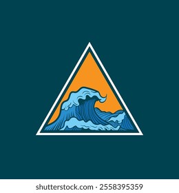 Water wave icon vector illustration design logo