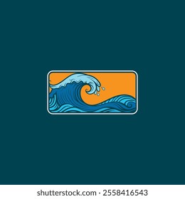 Water wave icon vector illustration design logo