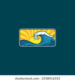 Water wave icon vector illustration design logo