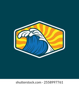 Water wave icon vector illustration design logo