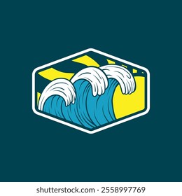 Water wave icon vector illustration design logo