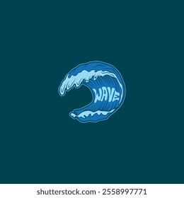 Water wave icon vector illustration design logo