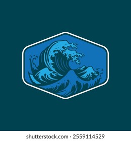 Water wave icon vector illustration design logo