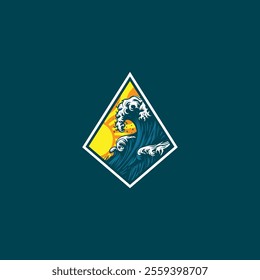 Water wave icon vector illustration design logo