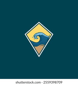 Water wave icon vector illustration design logo