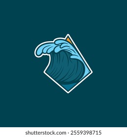 Water wave icon vector illustration design logo
