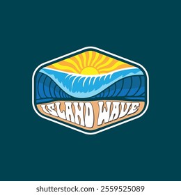 Water wave icon vector illustration design logo