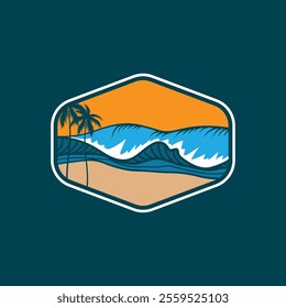Water wave icon vector illustration design logo