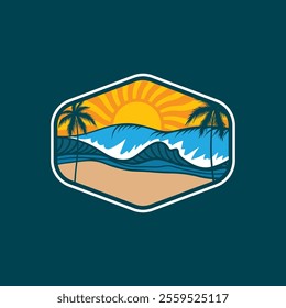 Water wave icon vector illustration design logo