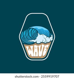 Water wave icon vector illustration design logo
