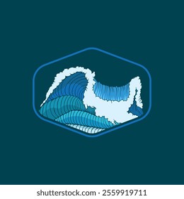 Water wave icon vector illustration design logo