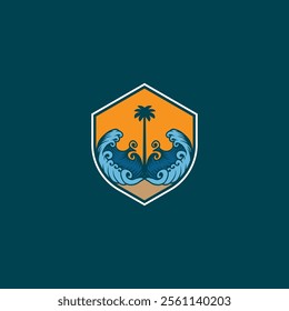 Water wave icon vector illustration design logo