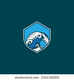 Water wave icon vector illustration design logo
