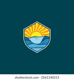 Water wave icon vector illustration design logo
