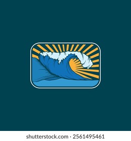 Water wave icon vector illustration design logo