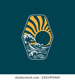 Water wave icon vector illustration design logo