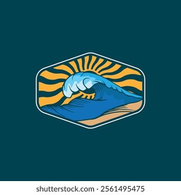 Water wave icon vector illustration design logo