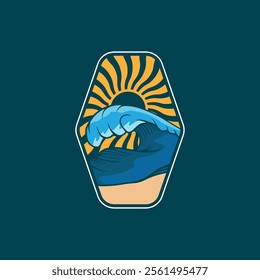 Water wave icon vector illustration design logo