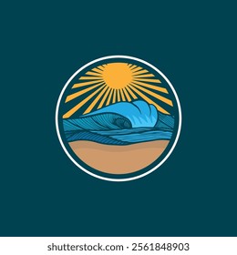 Water wave icon vector illustration design logo