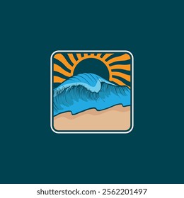 Water wave icon vector illustration design logo