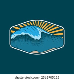 Water wave icon vector illustration design logo