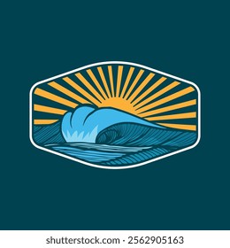 Water wave icon vector illustration design logo